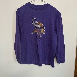 NFL Purple Long Sleeve Kids Tee with Viking Logo